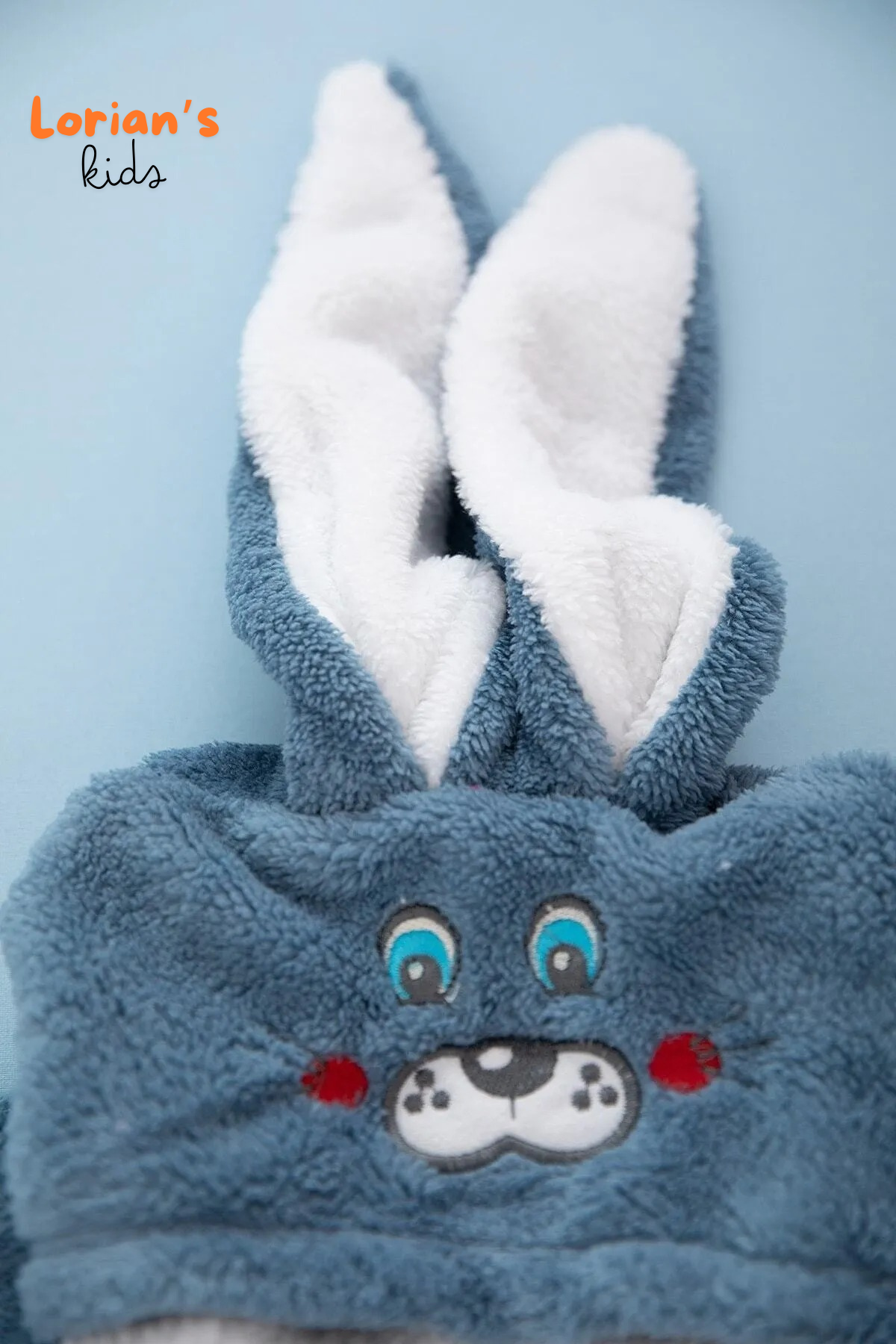 Lacivert Tavşan Unisex Yumuşak Peluş Fermuarlı Bebek Tulumu