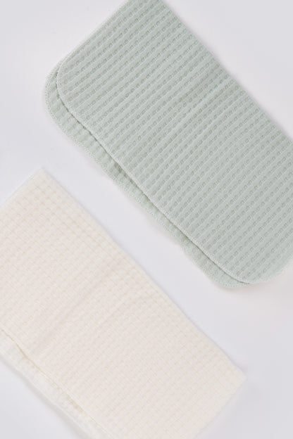 Natural Bebek Soft Petek Dokulu Penye Ağız Mendili - 7'li - %100 Organik - Su Yeşili
