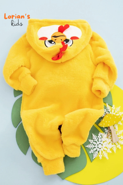 Welsoft Civciv Yumuşak Peluş Fermuarlı Bebek Tulumu - 3 Yaş - Açık Sarı
