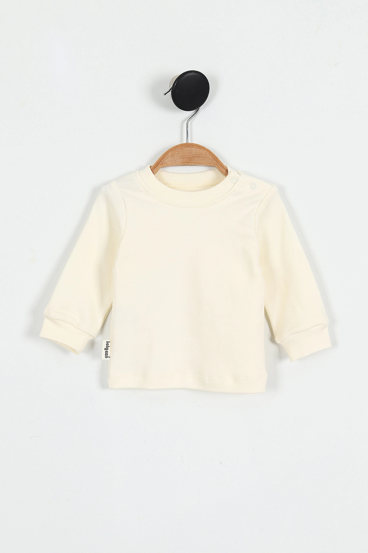 Doğal Penye Sweatshirt Salopet Ayıcık Baskılı Bebek Takımı Mevsimlik 2'li Takım - Mavi