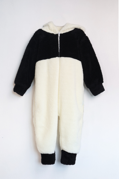 Welsoft Panda Yumuşak Peluş Fermuarlı Bebek ve Uyku Tulumu - Siyah