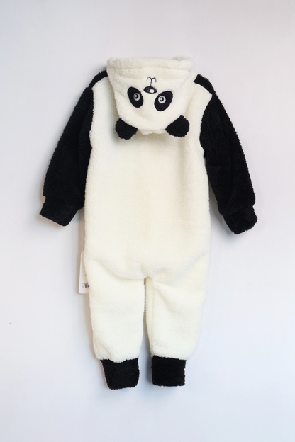 Welsoft Panda Yumuşak Peluş Fermuarlı Bebek ve Uyku Tulumu - Siyah