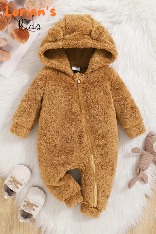 Welsoft Ayıcık Peluş Çocuk Tulumu Unisex - Kahverengi