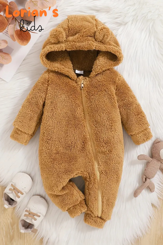 Welsoft Ayıcık Peluş Çocuk Tulumu Unisex - Kahverengi