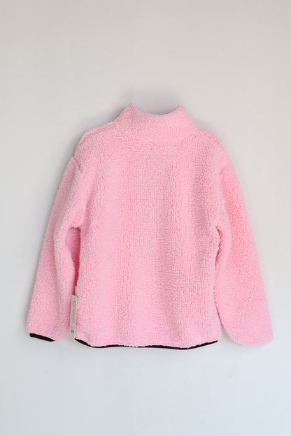 Çocuk Lastik Manşetli Fermuarlı Kuzu Wellsoft Peluş Ceket 2-5 YAŞ - Pembe