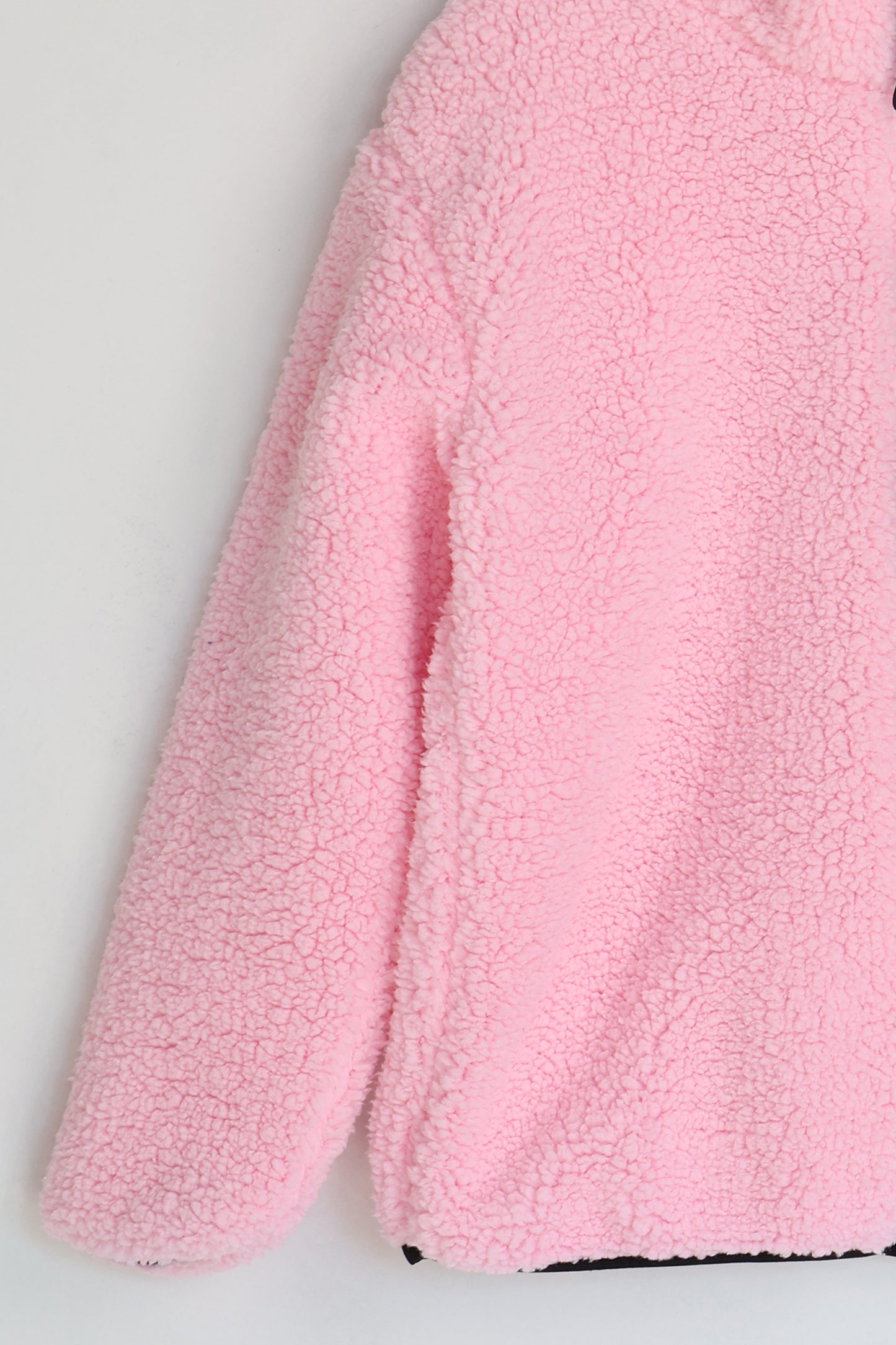 Çocuk Lastik Manşetli Fermuarlı Kuzu Wellsoft Peluş Ceket 2-5 YAŞ - Pembe