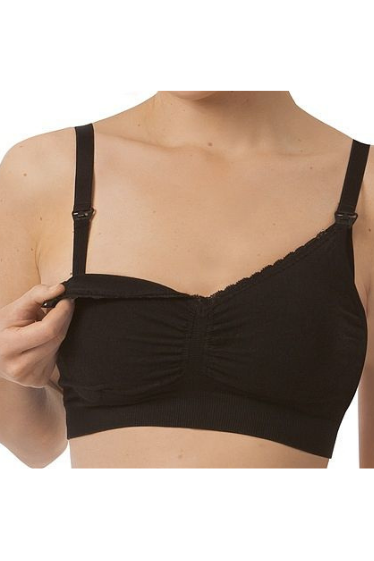 Siyah Dikişsiz Seamless Relaxed Fit Emzirme Sütyeni