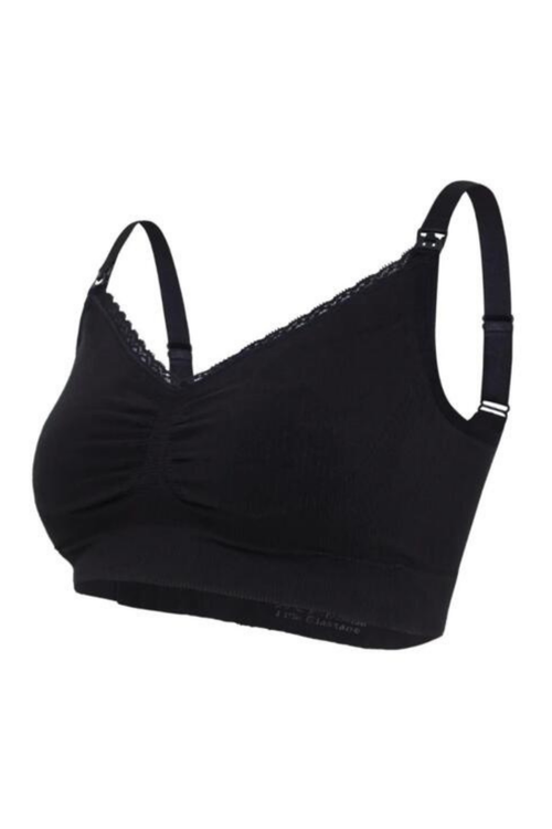 Siyah Dikişsiz Seamless Relaxed Fit Emzirme Sütyeni