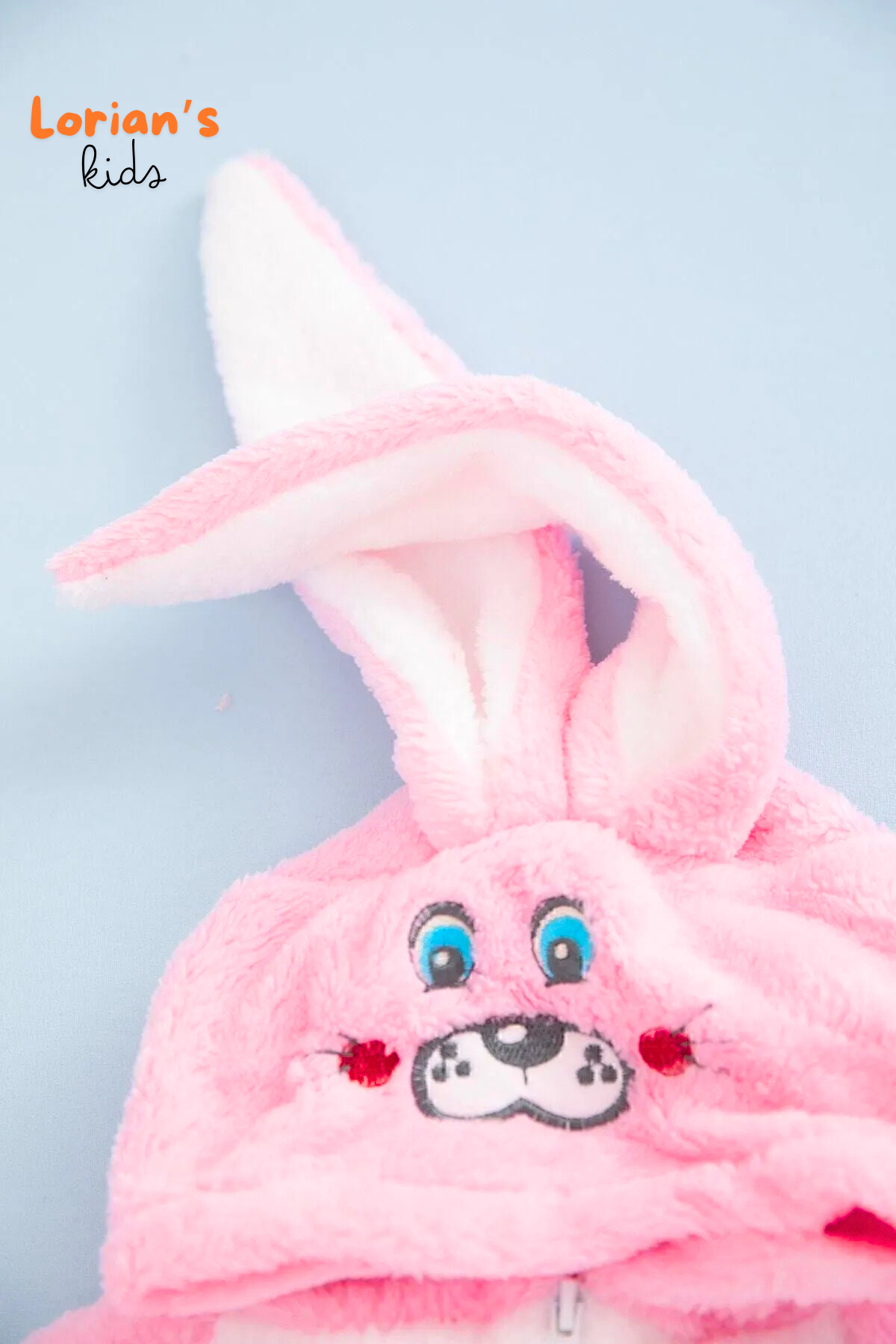 Welsoft Kız Pembe Tavşan Yumuşak Peluş Fermuarlı Bebek Tulumu - 6 Yaş