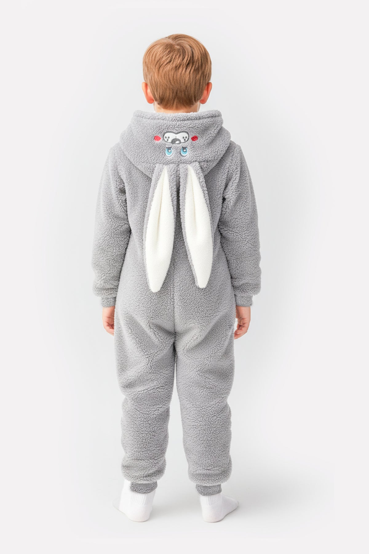 Welsoft Gri Tavşan Yumuşak Peluş Fermuarlı Bebek ve Uyku Tulumu
