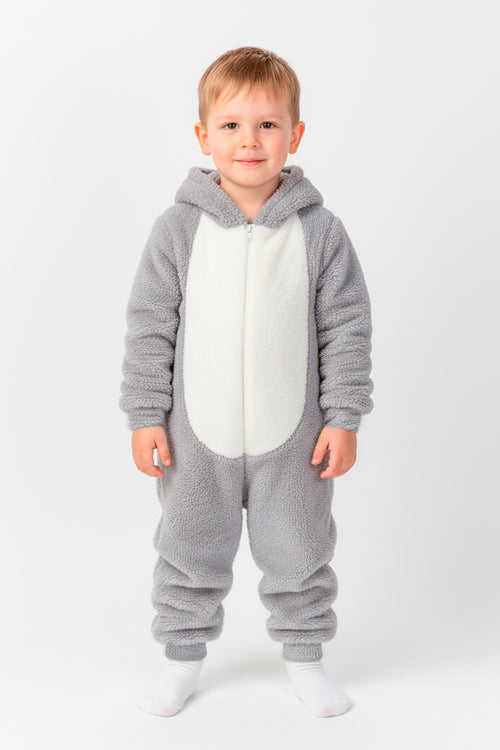 Welsoft Gri Tavşan Yumuşak Peluş Fermuarlı Bebek ve Uyku Tulumu
