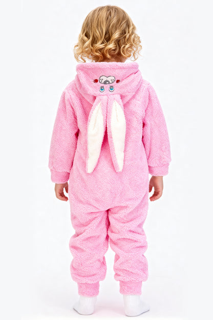 Welsoft Koyu Pembe Tavşan Yumuşak Peluş Fermuarlı Bebek ve Uyku Tulumu