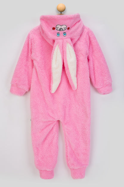 Welsoft Koyu Pembe Tavşan Yumuşak Peluş Fermuarlı Bebek ve Uyku Tulumu