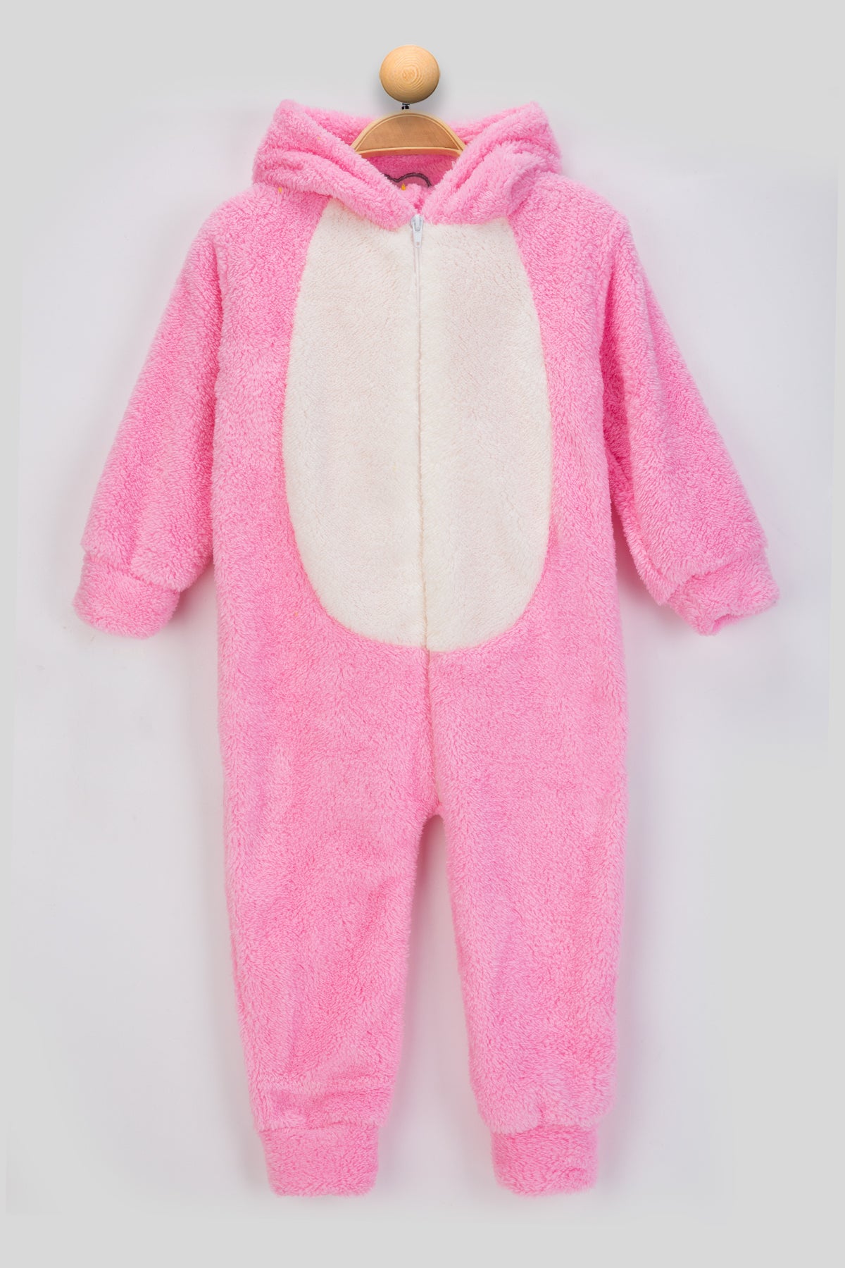Welsoft Koyu Pembe Tavşan Yumuşak Peluş Fermuarlı Bebek ve Uyku Tulumu
