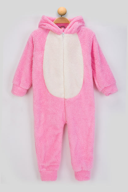 Welsoft Koyu Pembe Tavşan Yumuşak Peluş Fermuarlı Bebek ve Uyku Tulumu