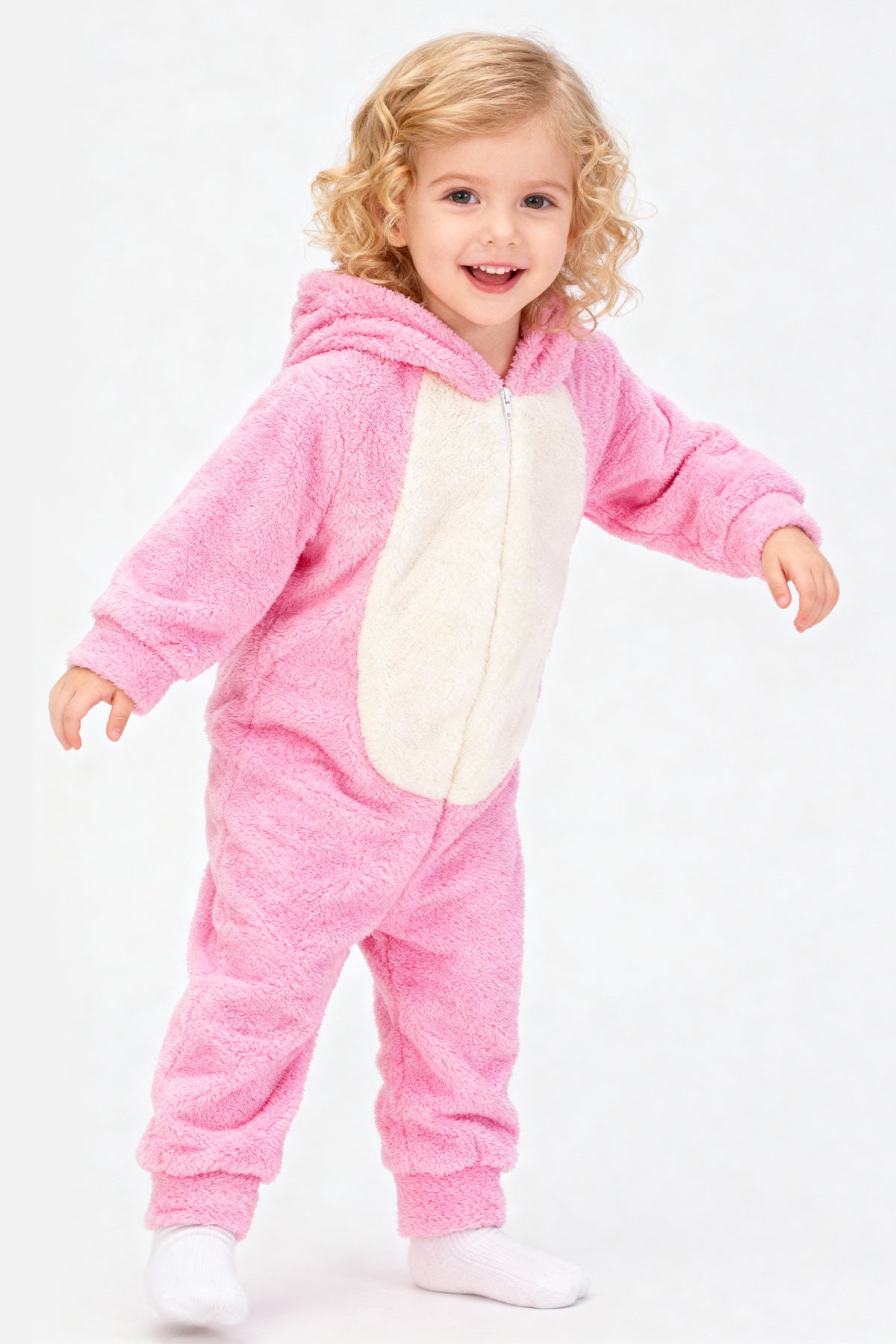 Welsoft Koyu Pembe Tavşan Yumuşak Peluş Fermuarlı Bebek ve Uyku Tulumu